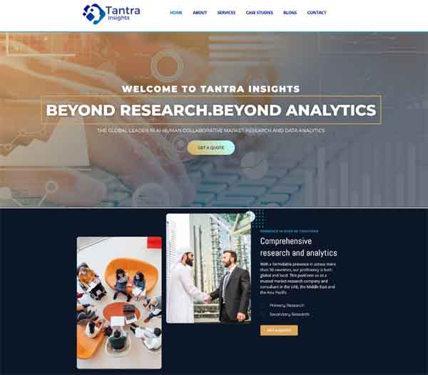 Image of tantrainsights market research website